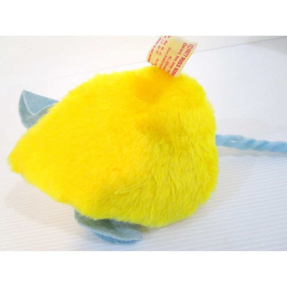 Vintage Russ Berrie Mealy Mouse Plush Beanie Stuffed Toy Yellow Blue 1977 USA